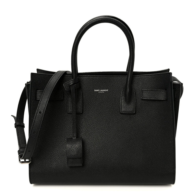 Grained Calfskin Small Sac De Jour Black