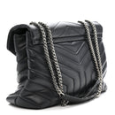 Calfskin Y Quilted Monogram Medium Loulou Chain Satchel Storm