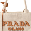 Linen Vitello Large Logo Tote Natural