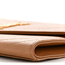 Grain De Poudre Matelasse Chevron Monogram Envelope Clutch Natural Dark
