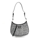 Satin Crystal Cleo Adjustable Strap Shoulder Bag Metal