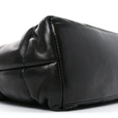 Lambskin Quilted Medium Loulou Puffer Monogram Chain Satchel Black