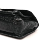 Crocodile Embossed Lambskin Monogram Medium Niki Chain Satchel Black