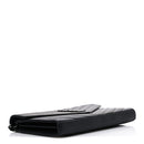 Grain De Poudre Matelasse Chevron Monogram Monochrome Envelope Chain Wallet Black