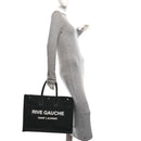 Linen Calfskin Rive Gauche Tote Black