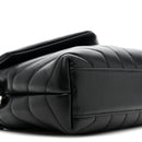 Calfskin Y Quilted Monogram Toy Loulou Crossbody Bag Black