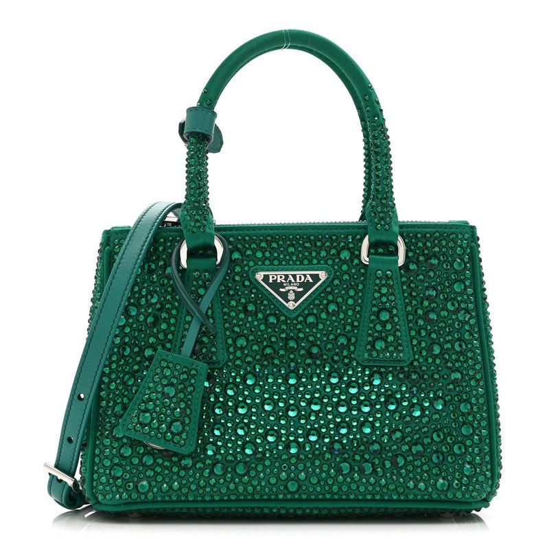 Satin Crystal Mini Galleria Double Zip Tote Mango