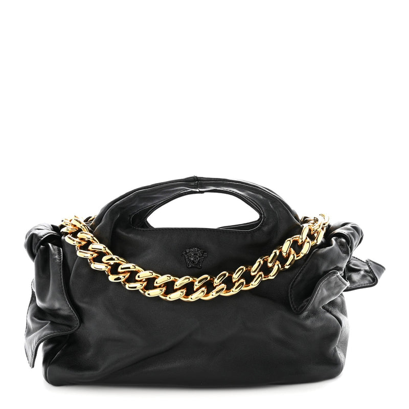 Nappa Medusa Chain Shoulder Bag Black