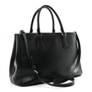 Saffiano Medium Galleria Double Zip Tote Black