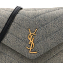 Denim Y Quilted Monogram Toy Loulou Crossbody Bag Grey