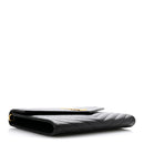 Grain De Poudre Matelasse Chevron Monogram Envelope Clutch Black