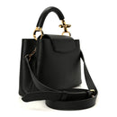 Taurillon Embellished Flower Handle Capucines BB  Black