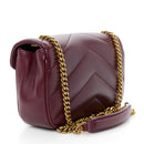 Lambskin Chevron Quilted Mini Loulou Rouge Cabernet