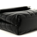 Calfskin Y Quilted Monogram Monochrome Toy Loulou Crossbody Bag Black