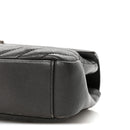 Sheepskin Matelasse Chevron Monogram Medium College Bag Asphalt