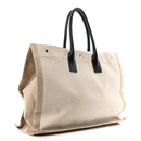 Linen Calfskin Rive Gauche Tote Optic White