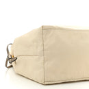 Tessuto Nylon Saffiano Shopping Tote White