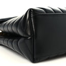 Calfskin Y Quilted Monogram Medium Loulou Chain Satchel Black