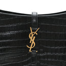 Calfskin Crocodile Embossed LE 5 A 7 Hobo Black