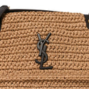 Raffia Calfskin Monogram Medium Niki Chain Satchel Natural