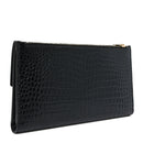 Calfskin Crocodile Embossed Monogram Uptown Wallet Black