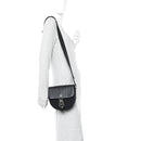 Calfskin Canvas Never Still Crossbody Flap Bag Black
