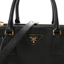 Saffiano Small Galleria Double Zip Tote Black
