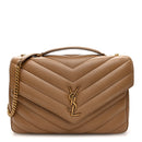 Lambskin Chevron Quilted Large LouLou Natural Tan