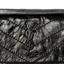 Crinkled Calfskin Matelasse Monogram Baby Niki Chain Satchel Black