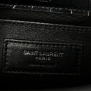 Calfskin Crocodile Embossed Small Classic Monogram Kate Tassel Satchel Black