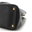 Saffiano Lux Small Galleria Double Zip Tote Black