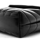 Calfskin Y Quilted Monogram Toy Loulou Crossbody Bag Black