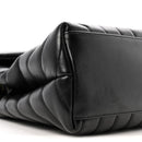 Calfskin Y Quilted Monogram Medium Loulou Chain Satchel Black