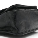 Crinkled Calfskin Matelasse Monogram Medium Niki Chain Satchel Black
