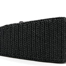 Yarn Raffia Effect Crochet Triangle Shoulder Bag Black