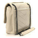 Crinkled Calfskin Matelasse Monogram Baby Niki Chain Satchel Crema Soft