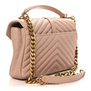 Sheepskin Matelasse Chevron Monogram Medium College Bag Rose Poudre