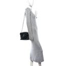 Calfskin Y Quilted Monogram Small Loulou Chain Satchel Black