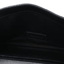 Grain De Poudre Matelasse Chevron Monogram Monochrome Envelope Clutch Black