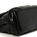 Lambskin Quilted Small Loulou Puffer Monogram Chain Satchel Black