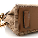 Calfskin Canvas Allover La Medusa Small Top Handle Handbag Brown