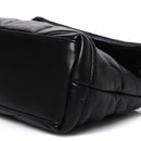 Lambskin Quilted Small Loulou Puffer Monogram Chain Satchel Black