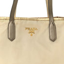 Tessuto Nylon Saffiano Shopping Tote White
