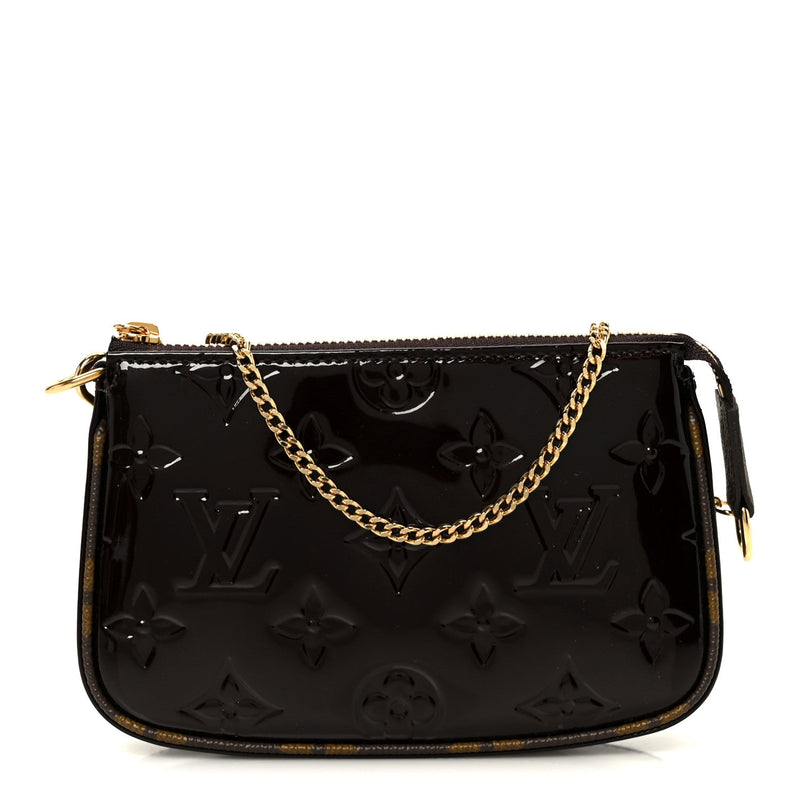 Vernis Monogram Mini Pochette Accessories Amarante