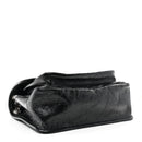 Crinkled Calfskin Matelasse Monogram Medium Niki Chain Satchel Black