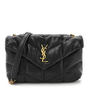 Lambskin Quilted Toy Loulou Puffer Monogram Chain Satchel Black