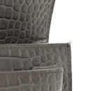 Calfskin Crocodile Embossed Medium Monogram Sunset Fog