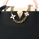 Taurillon Flower Chain Capucines MM Black Cream Pink