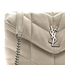 Lambskin Quilted Toy Loulou Puffer Monogram Chain Satchel Crema Soft