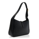 Calfskin Crocodile Embossed Le 5 A 7 Hobo Black